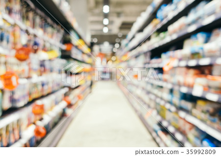 Abstract blur and defocused supermarket shopping in department store 35992809
