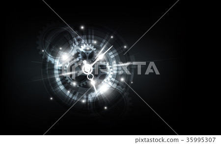 Abstract Technology Background with Clock concept 35995307