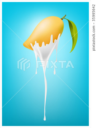 Mango Yogurt and Smoothie milk with fruit, Juice 35995642