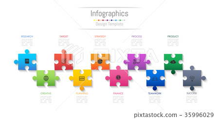 Infographic design elements with 10 options. - Stock Illustration ...