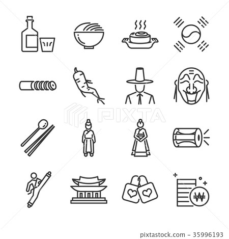 Korea icon set. 35996193