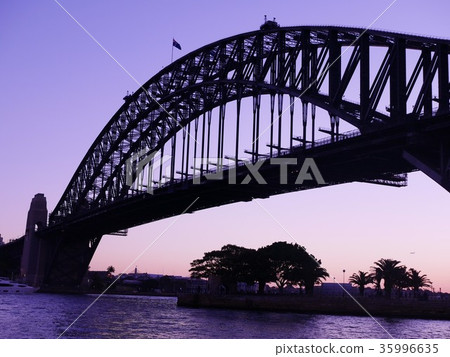 Beautiful sunset and bridge 35996635