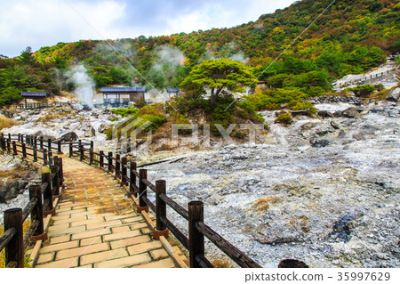 Unzen hell and autumn leaves silk hell Nagasaki Unzen hell and autumn leaves silk hell Nagasaki 35997629