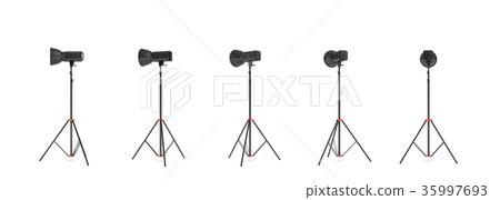 3d rendering of three lights with reflectors with 3d rendering of three lights with reflectors with 35997693