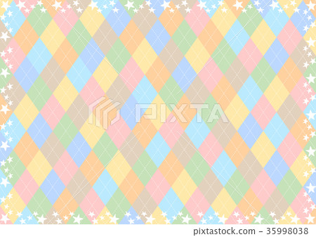 Colorful argyle star frame background Colorful argyle star frame background 35998038