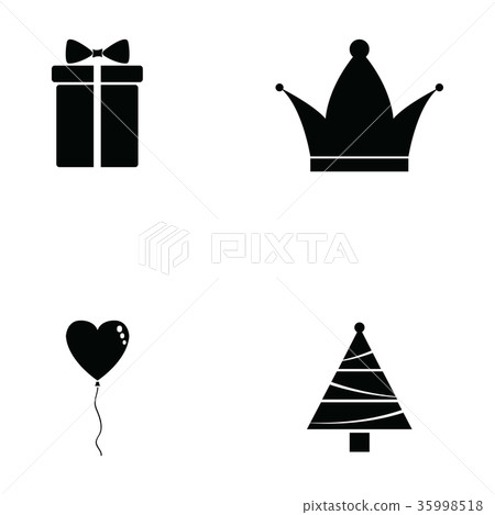 new year icon set 35998518