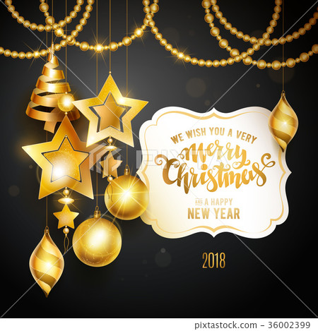 Merry Christmas gold - Stock Illustration [36002399] - PIXTA