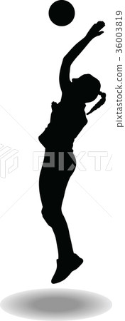 volleyball woman player silhouette volleyball woman player silhouette 36003819