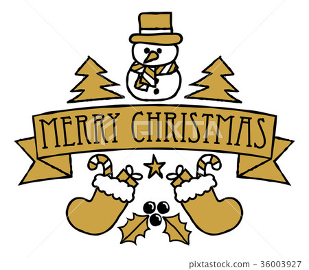 Merry Christmas Greetings Label Design 36003927