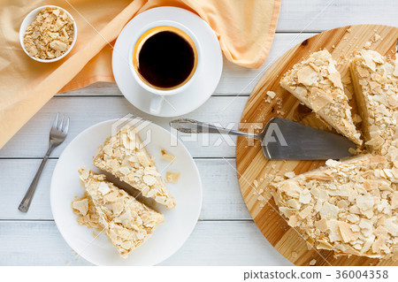 Classic Napoleon cake top view 36004358