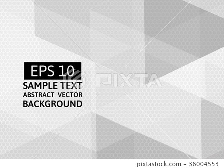Gray and white polygon, Geometric abstract vector 36004553