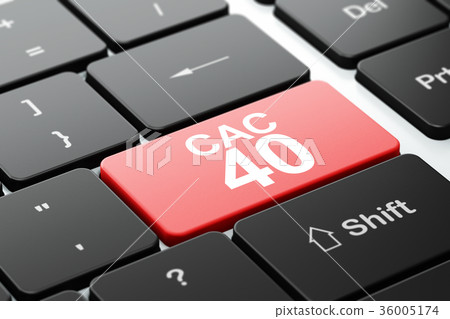 Stock market indexes concept: CAC 40 on computer 36005174