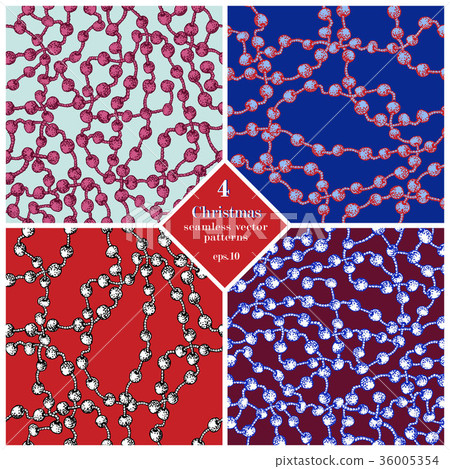 Christmas vector seamless patterns set. Four Christmas vector seamless patterns set. Four 36005354