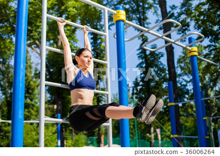 athletic female on sport playground 36006264