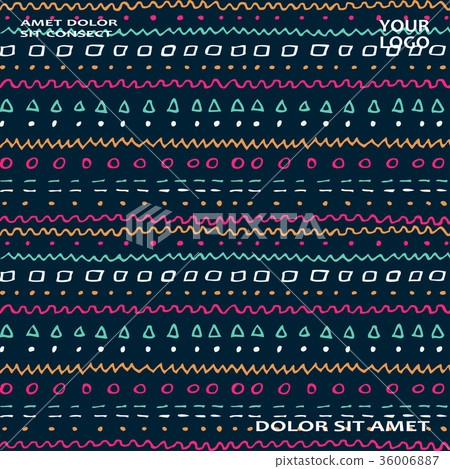 Abstract pattern color hand drawn strokes cover 36006887