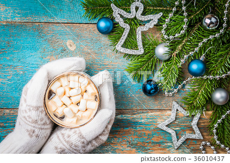 Christmas decor and a cup 36010437