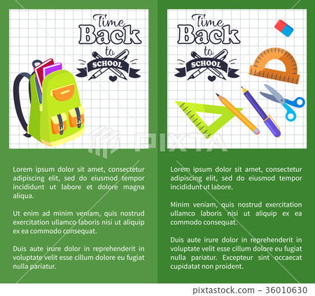 Time Back to School Posters Rucksack on Leaflet 36010630