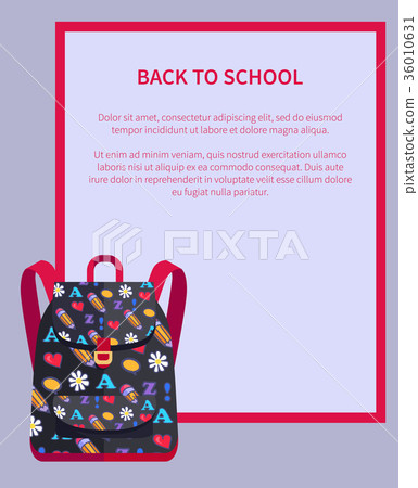 Back to School Banner with Place for Text Backpack 36010631