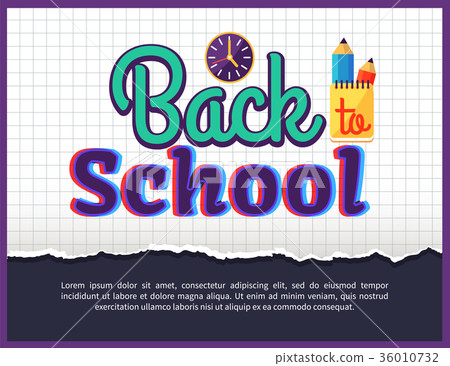 Back to School Posteron on Checkered Background 36010732