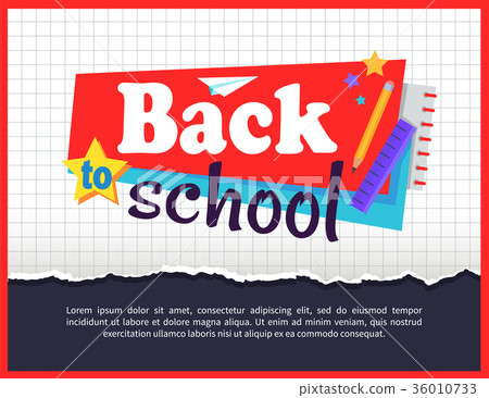 Back to School Posteron on Checkered Background 36010733