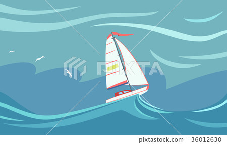 Yacht during a storm. Yacht during a storm. 36012630