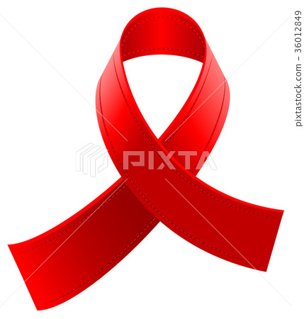 Red loop ribbon symbol World AIDS Day 36012849