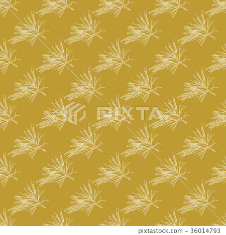 Golden fir branches decor seamless pattern Golden fir branches decor seamless pattern 36014793