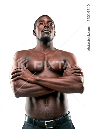 young afro american with naked torso isolated young afro american with naked torso isolated 36014840
