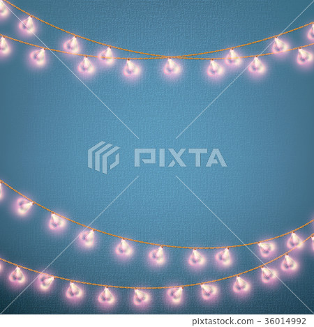 Valentines Day card with Glowing lights heart 36014992