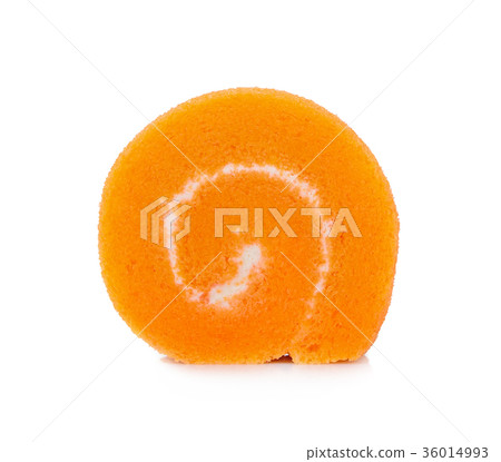 Mini fancy jam roll  on white background 36014993