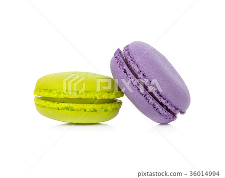 macaroons or macaron on white background, Dessert 36014994