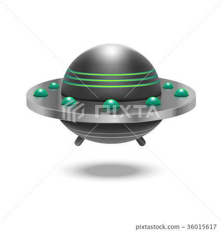 Realistic Detailed 3d Ufo Flying Spaceship. Vector Realistic Detailed 3d Ufo Flying Spaceship. Vector 36015617