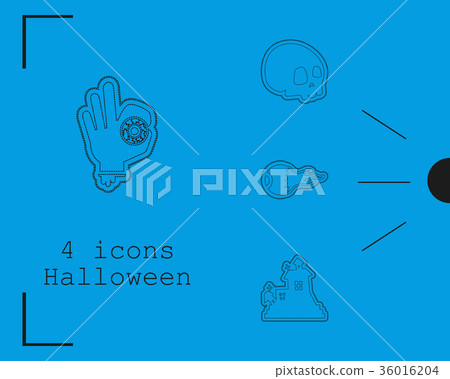 Collection of 4 halloween icons. Vector 36016204