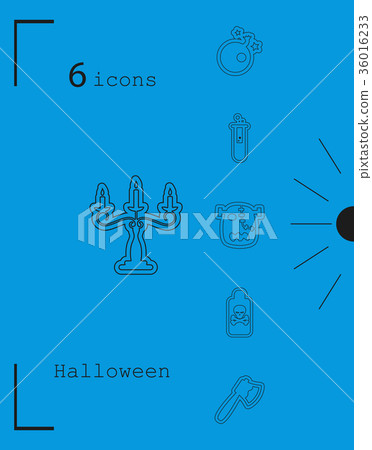 Collection of 6 halloween icons. Vector Collection of 6 halloween icons. Vector 36016233