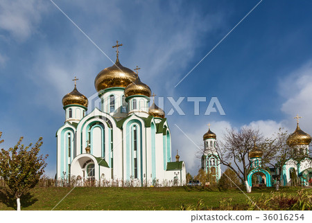 orthodox church with golden domes orthodox church with golden domes 36016254