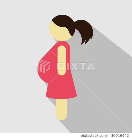 Pregnant woman in red dress isolated on white Pregnant woman in red dress isolated on white 36016442