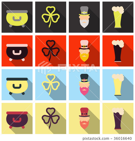 Set of Irish symbols St. Patrick day icons with 36016640
