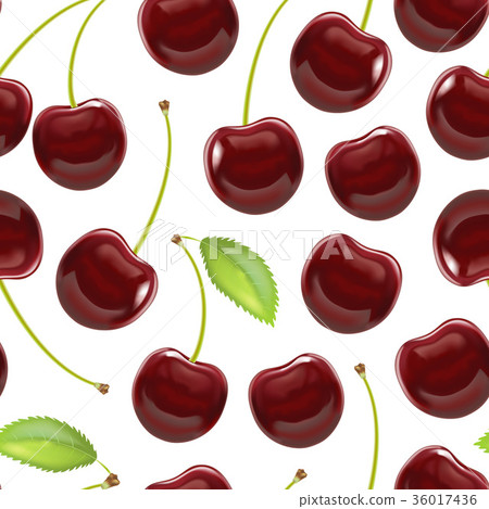 Realistic Detailed Ripe Red Berry Cherry 36017436