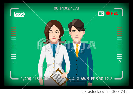 Couple portrait on chromakey, studio shoot concept 36017463