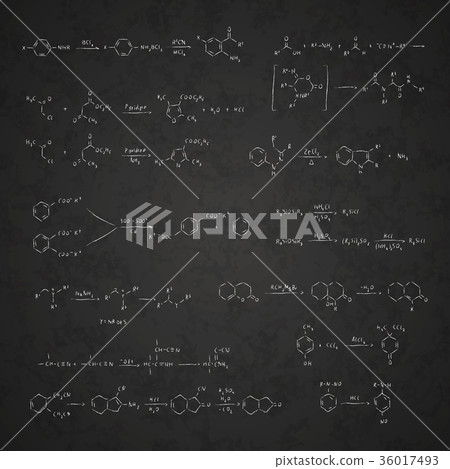 Set of chemical reaction equations and formulas 36017493