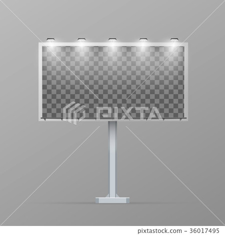 White billboard on pillar with transparent place 36017495