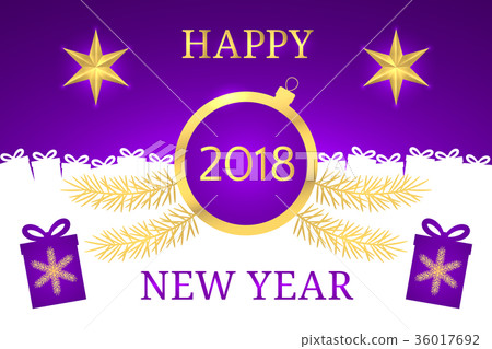 Happy New Year 2018. Vector Banner Happy New Year 2018. Vector Banner 36017692