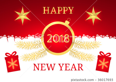 Happy New Year 2018. Vector Banner Happy New Year 2018. Vector Banner 36017693