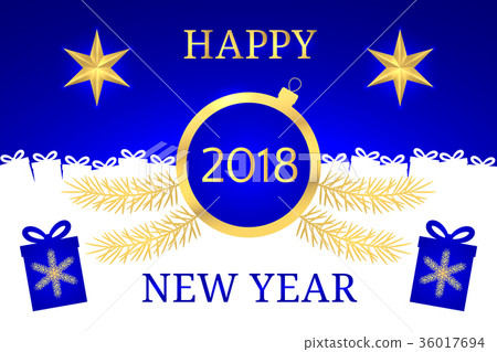 Happy New Year 2018. Vector Banner 36017694