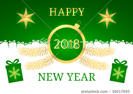 Happy New Year 2018. Vector Banner 36017695