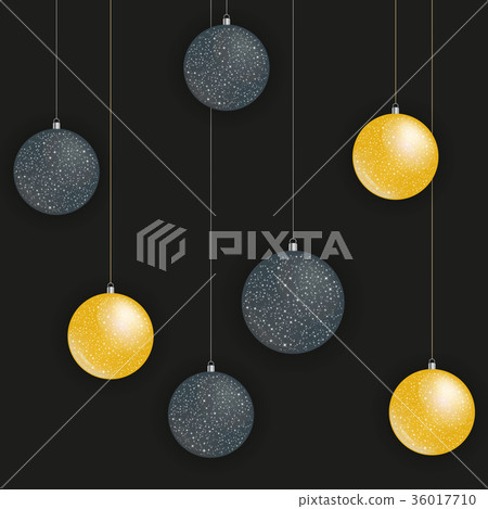 Greeting card with golden and black Christmas 36017710