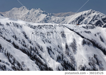 從鹿島Kasugatake通行線看到的Hashinogidake和Taneike Sanso 36018526