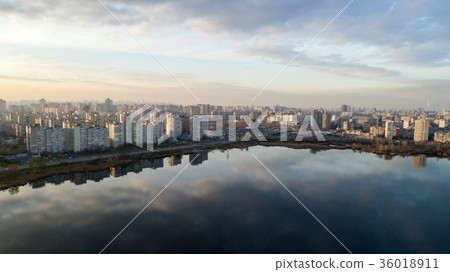 aerial view of Poznyaki. Darnitskiy district, Kiev 36018911
