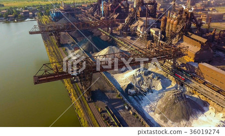 Aerial view of industrial steel plant. Aerial Aerial view of industrial steel plant. Aerial 36019274