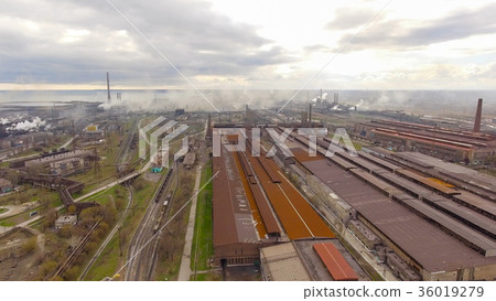 Aerial view of industrial steel plant. Aerial 36019279